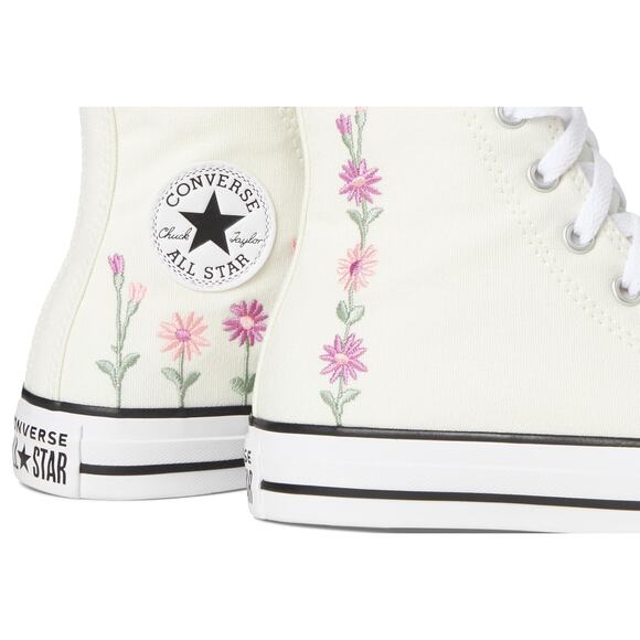 NWT Converse Chuck Taylor Floral Big Kid Sneakers Egret Light  Unisex 4.5 Youth - Picture 3 of 7